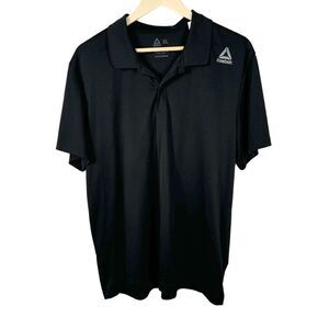 Reebok Men's Black Short Sleeve XL‎ Polo Speedwick Shirt Running Polyester
